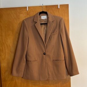 FRNCH Camel Blazer with Notched Lapel